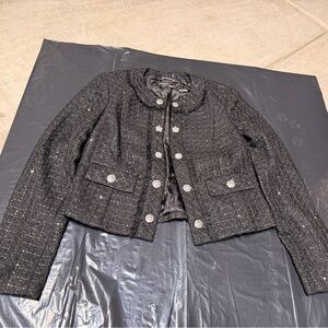 Karl Lagerfeld Black Tweed Blazer